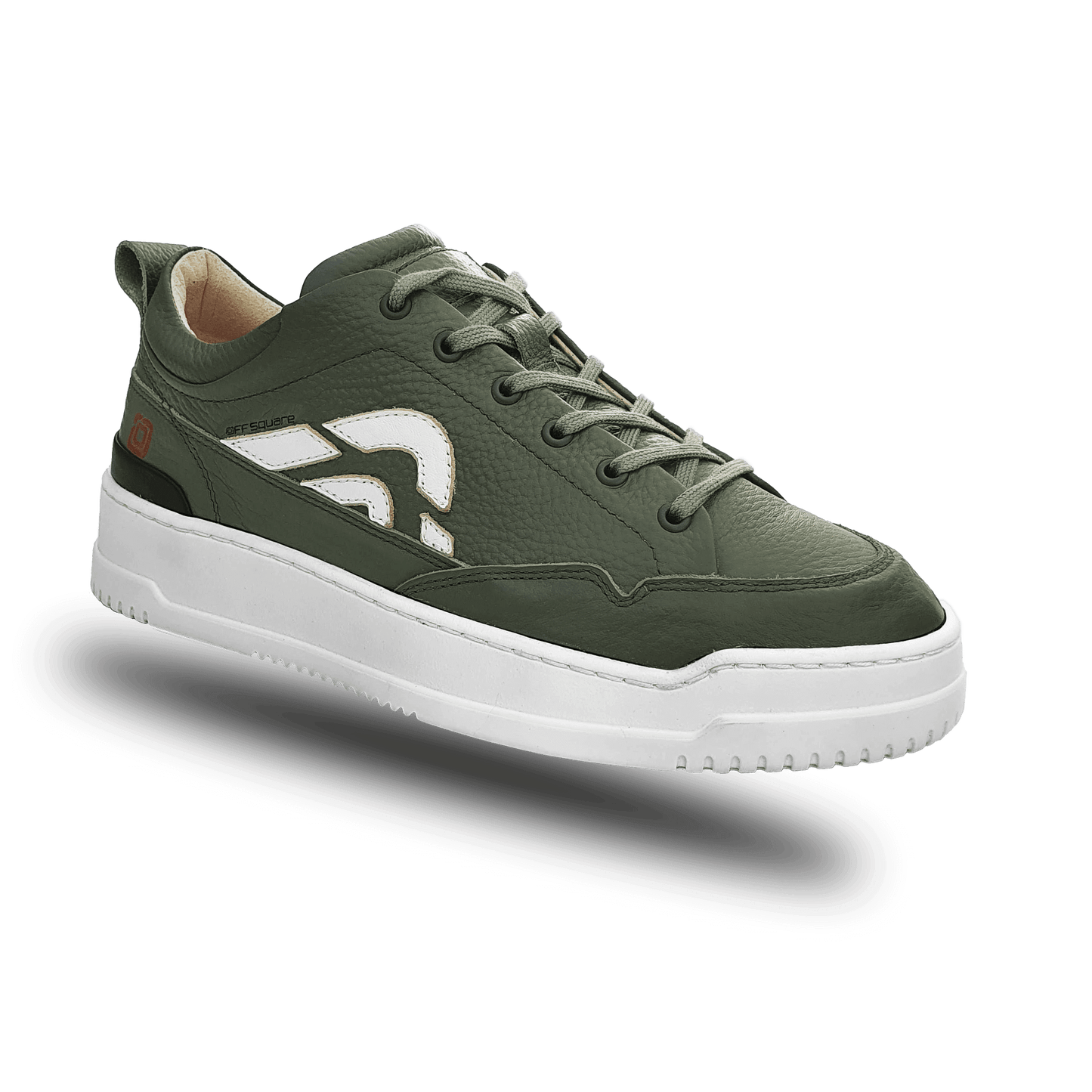 Off-Square duurzame groene unisex sneaker met witte logo