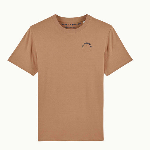 Kurzärmliges T-Shirt mit Off Square Logo Offs Camel